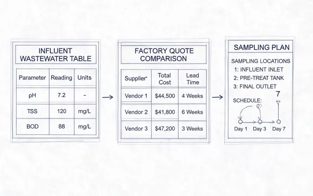 Schematic of wastewater RFQ steps without a street map